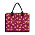 Christmas Deer Pattern Print Canvas Tote Bag
