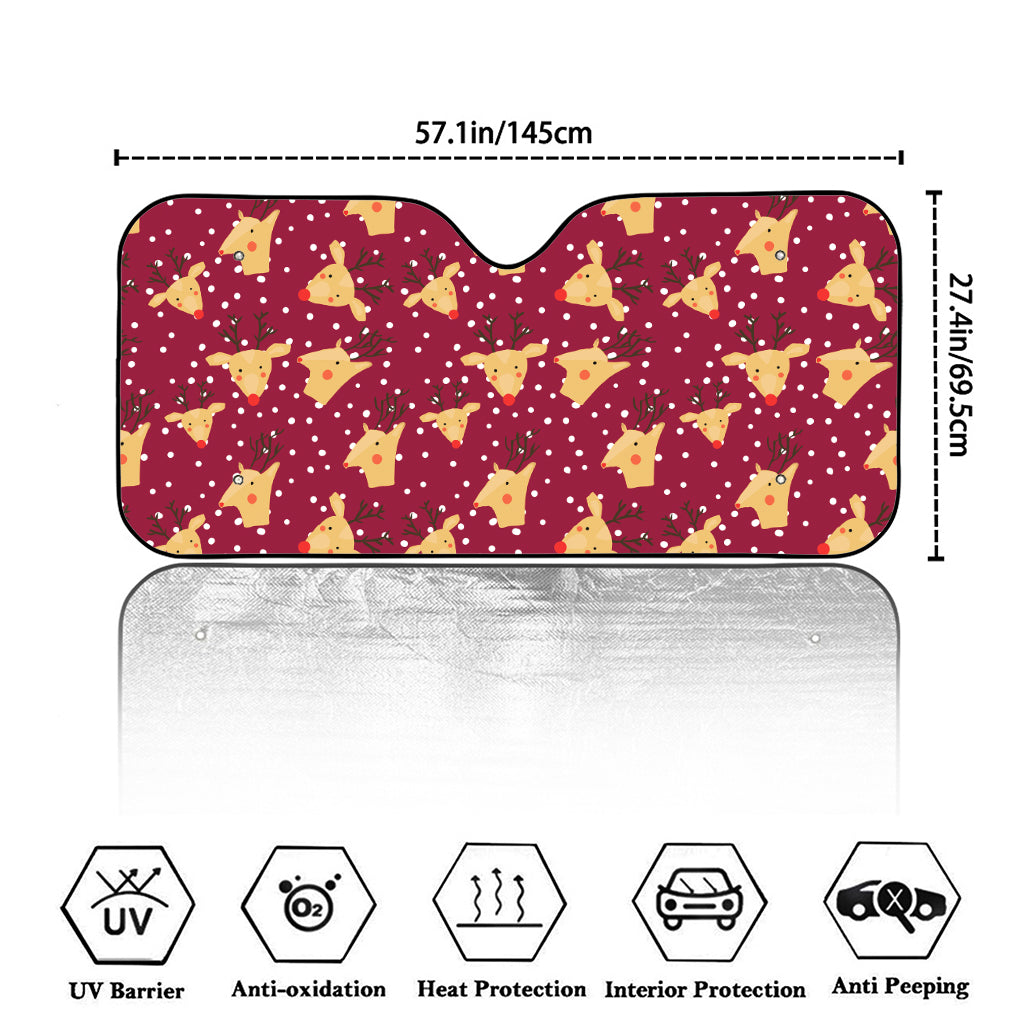 Christmas Deer Pattern Print Car Windshield Sun Shade