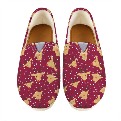 Christmas Deer Pattern Print Casual Shoes
