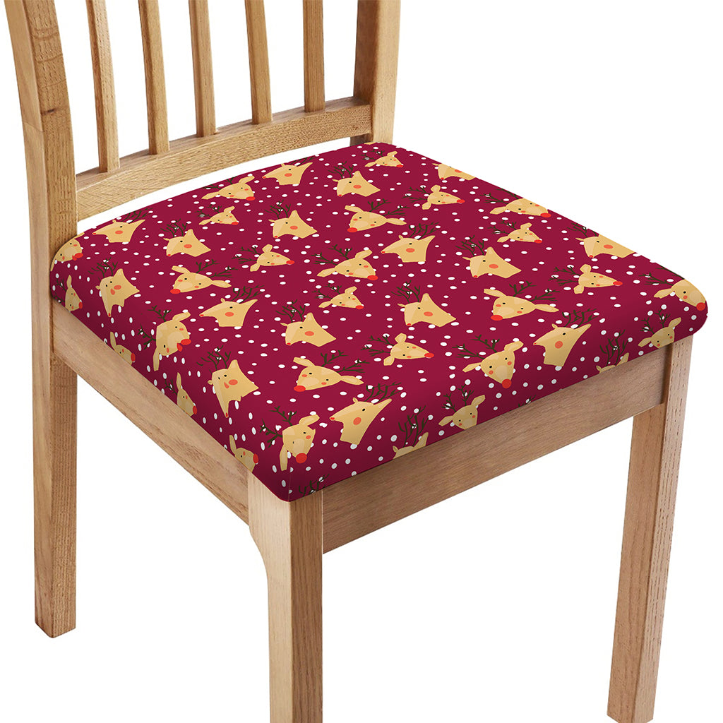 Christmas Deer Pattern Print Chair Cushion Cover