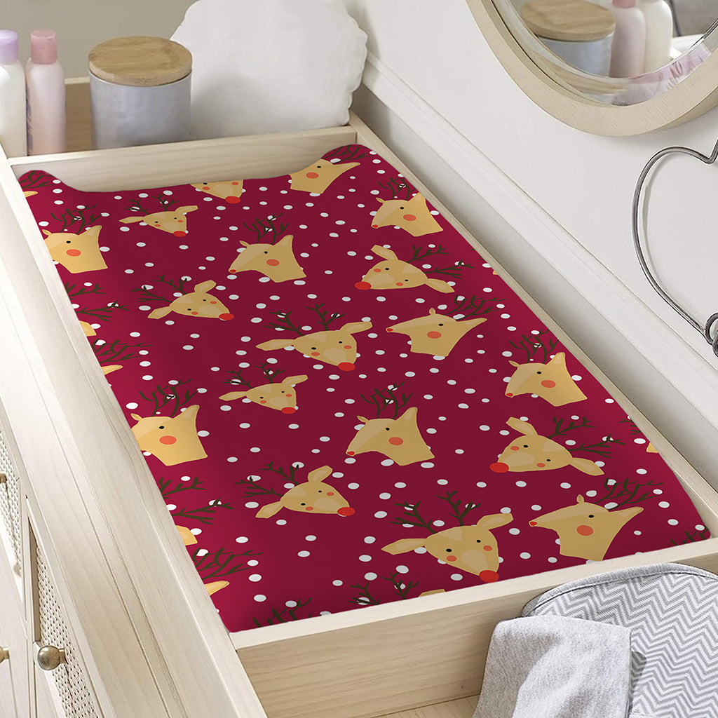Christmas Deer Pattern Print Changing Pad Cover
