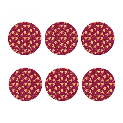 Christmas Deer Pattern Print Coaster Set