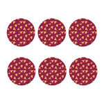 Christmas Deer Pattern Print Coaster Set