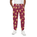 Christmas Deer Pattern Print Cotton Sweatpants