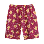 Christmas Deer Pattern Print Cotton Shorts