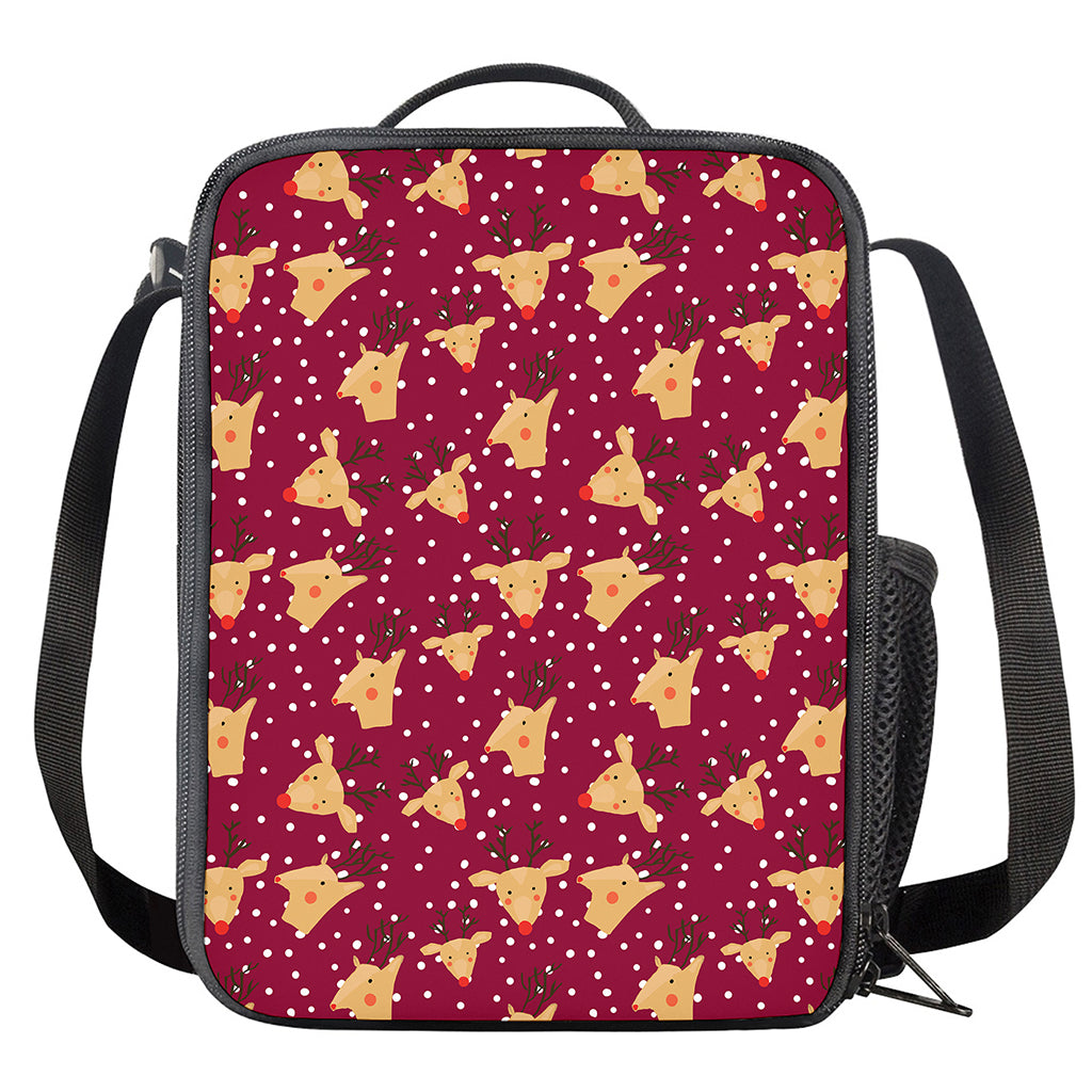 Christmas Deer Pattern Print Crossbody Lunch Bag