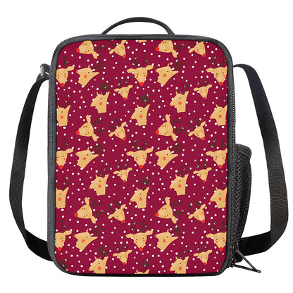 Christmas Deer Pattern Print Crossbody Lunch Bag