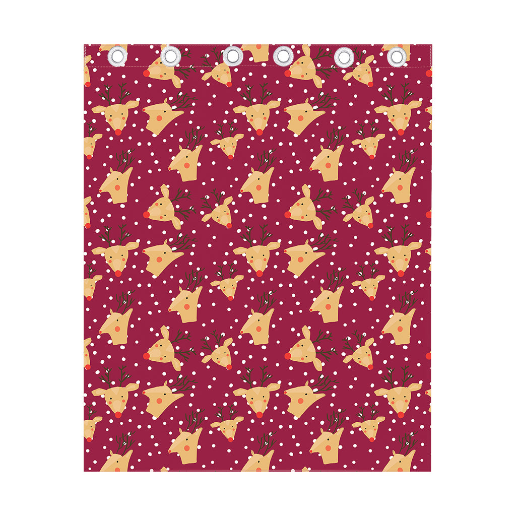 Christmas Deer Pattern Print Curtain