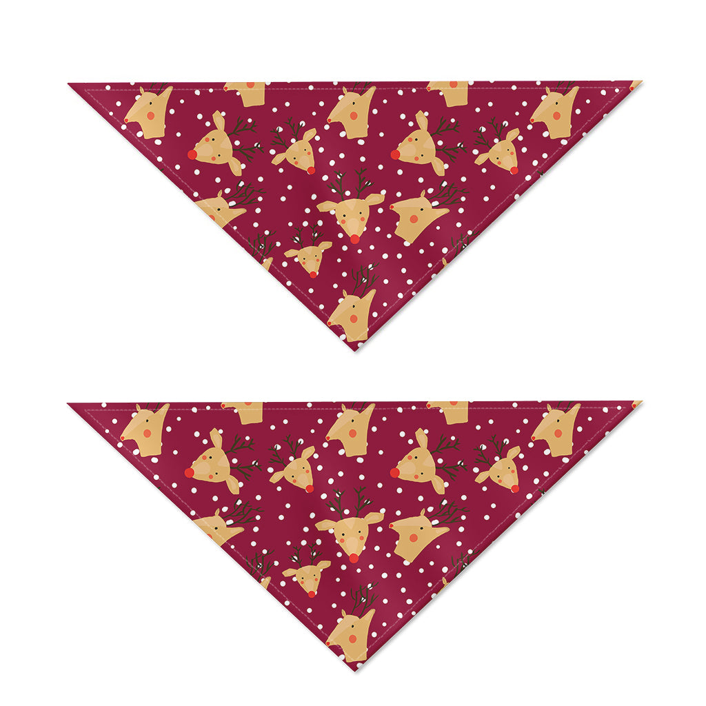 Christmas Deer Pattern Print Dog Bandana