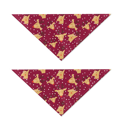 Christmas Deer Pattern Print Dog Bandana