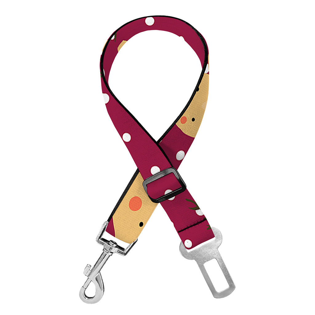 Christmas Deer Pattern Print Dog Seat Belt