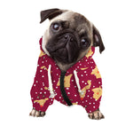 Christmas Deer Pattern Print Dog Zip Up Hoodie