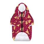 Christmas Deer Pattern Print Dog Zip Up Hoodie