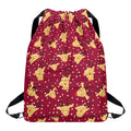 Christmas Deer Pattern Print Drawstring Backpack