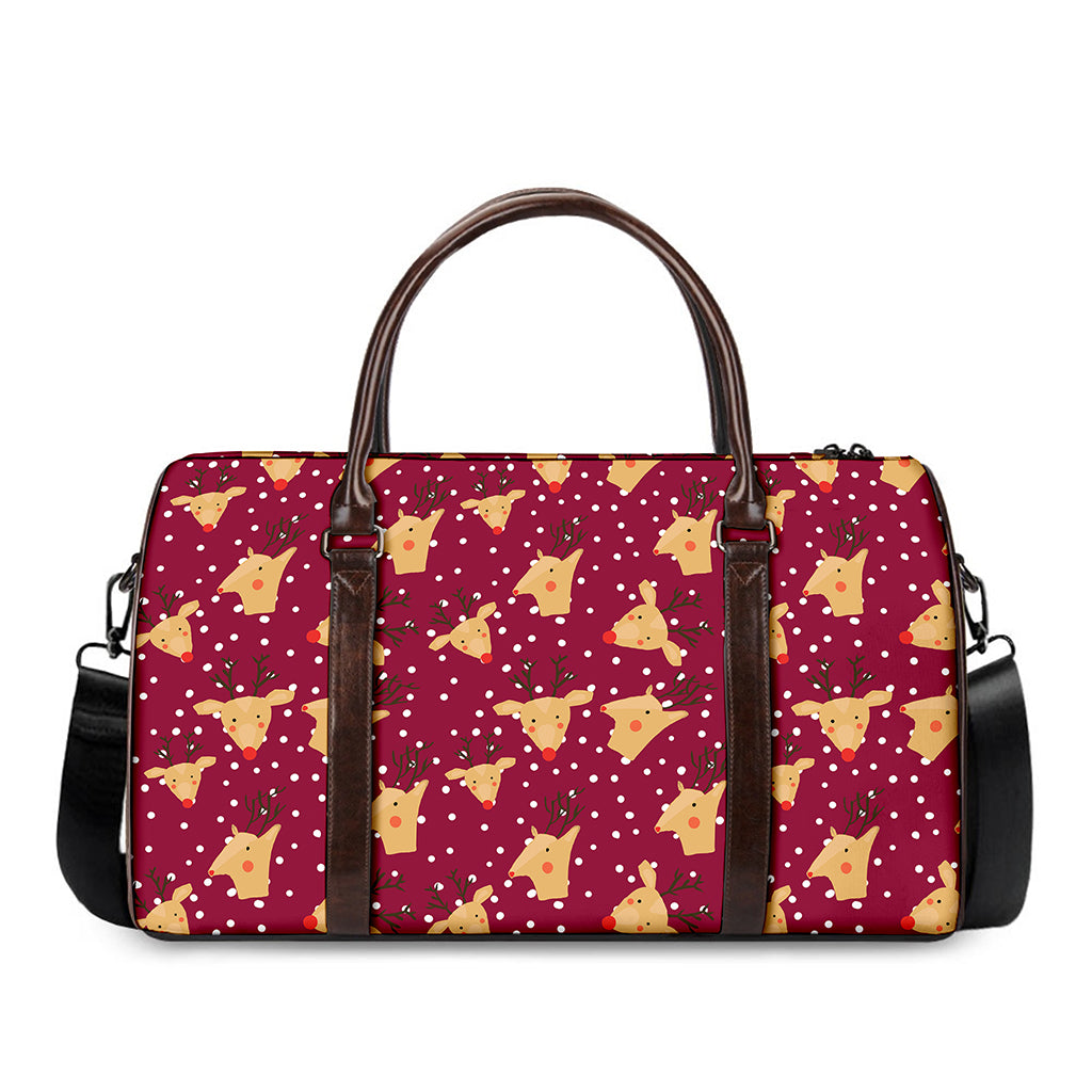Christmas Deer Pattern Print Duffle Bag