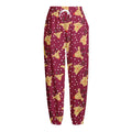 Christmas Deer Pattern Print Fleece Lined Knit Pants