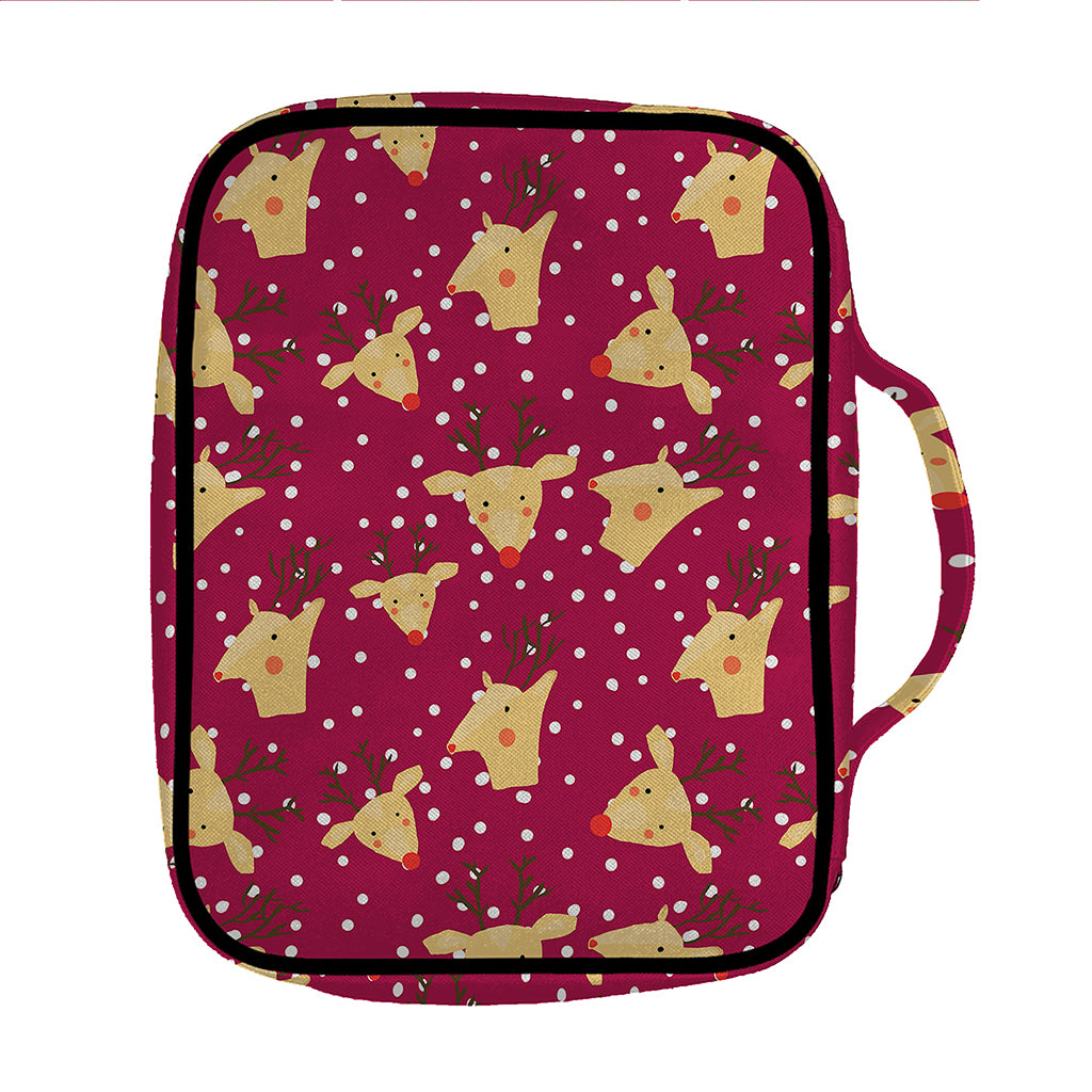 Christmas Deer Pattern Print Front Pocket Bible Bag
