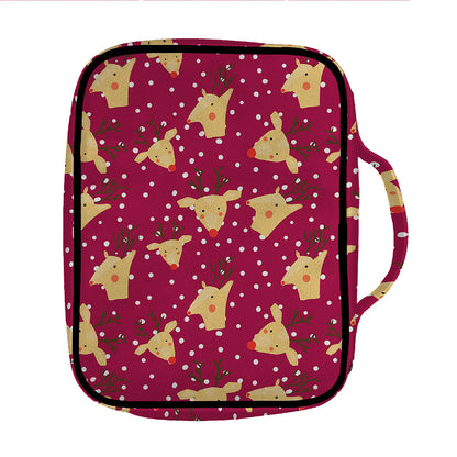 Christmas Deer Pattern Print Front Pocket Bible Bag