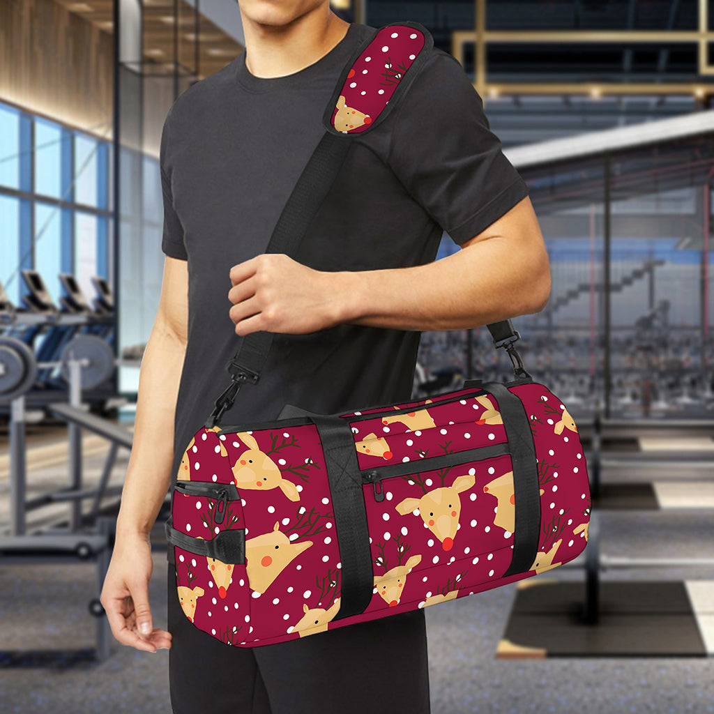 Christmas Deer Pattern Print Gym Bag