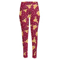 Christmas Deer Pattern Print High-Waisted Pocket Leggings