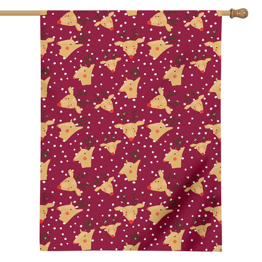 Christmas Deer Pattern Print House Flag