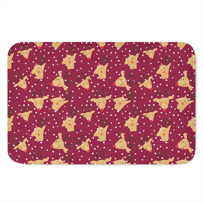 Christmas Deer Pattern Print Indoor Door Mat