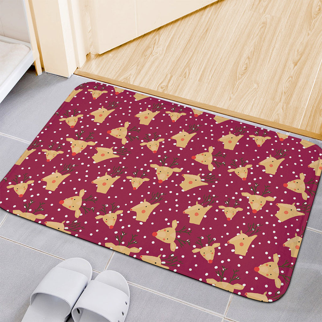 Christmas Deer Pattern Print Indoor Door Mat