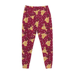 Christmas Deer Pattern Print Jogger Pants
