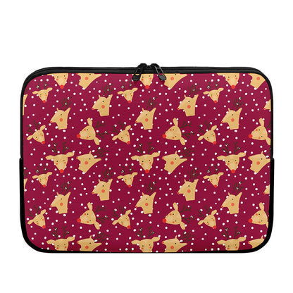 Christmas Deer Pattern Print Laptop Sleeve