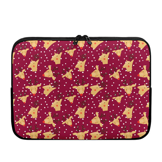 Christmas Deer Pattern Print Laptop Sleeve