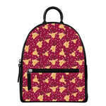 Christmas Deer Pattern Print Leather Backpack