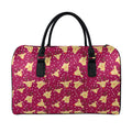 Christmas Deer Pattern Print Leather Duffel Bag