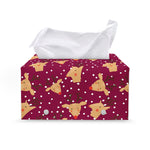 Christmas Deer Pattern Print Leather Tissue Box Cover