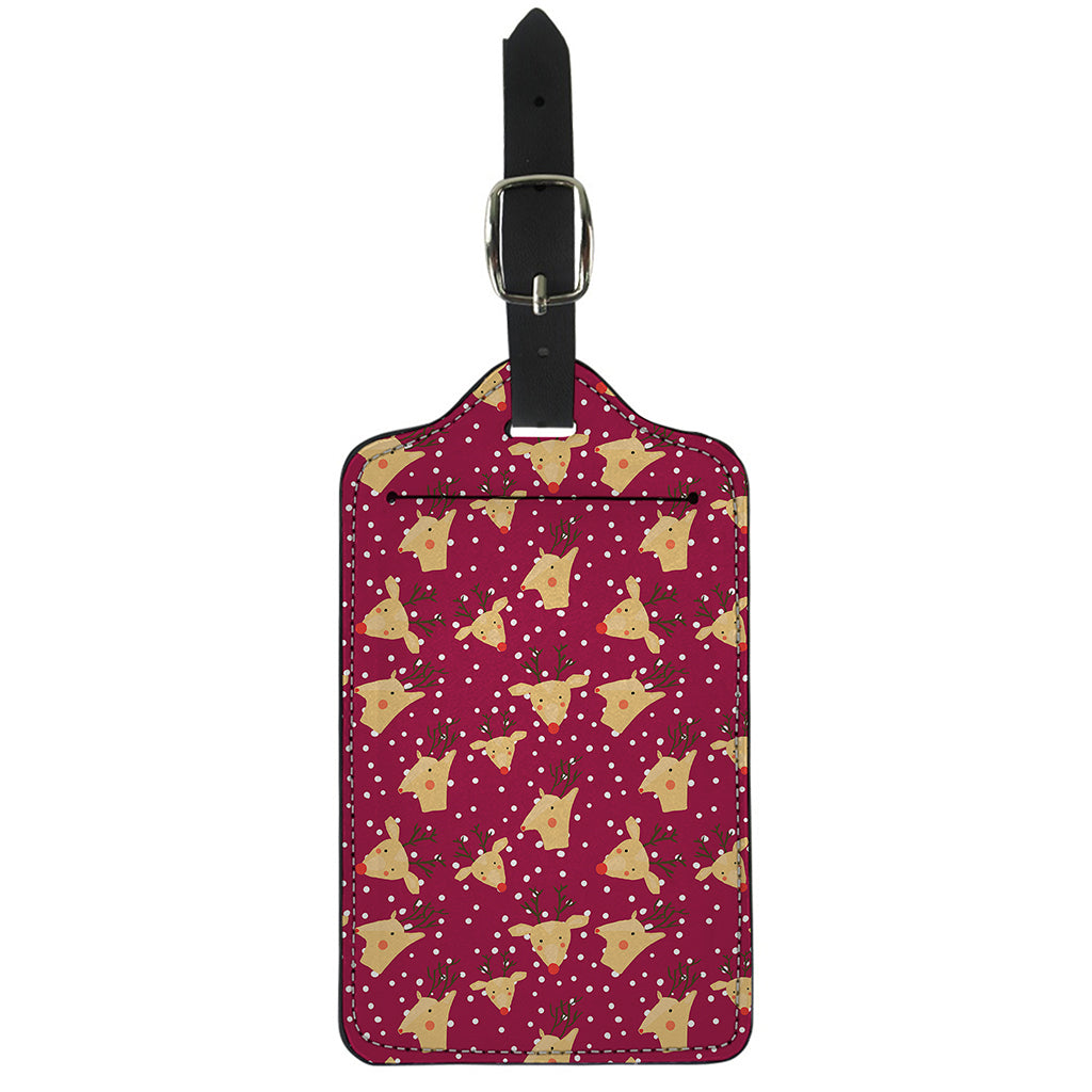 Christmas Deer Pattern Print Luggage Tag