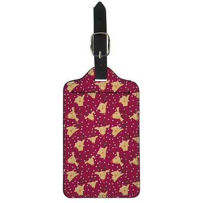 Christmas Deer Pattern Print Luggage Tag