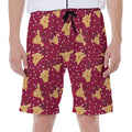 Christmas Deer Pattern Print Men's Beach Shorts