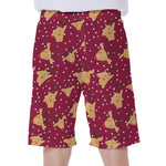 Christmas Deer Pattern Print Men's Beach Shorts