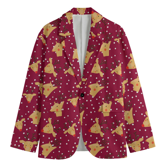 Christmas Deer Pattern Print Men's Blazer