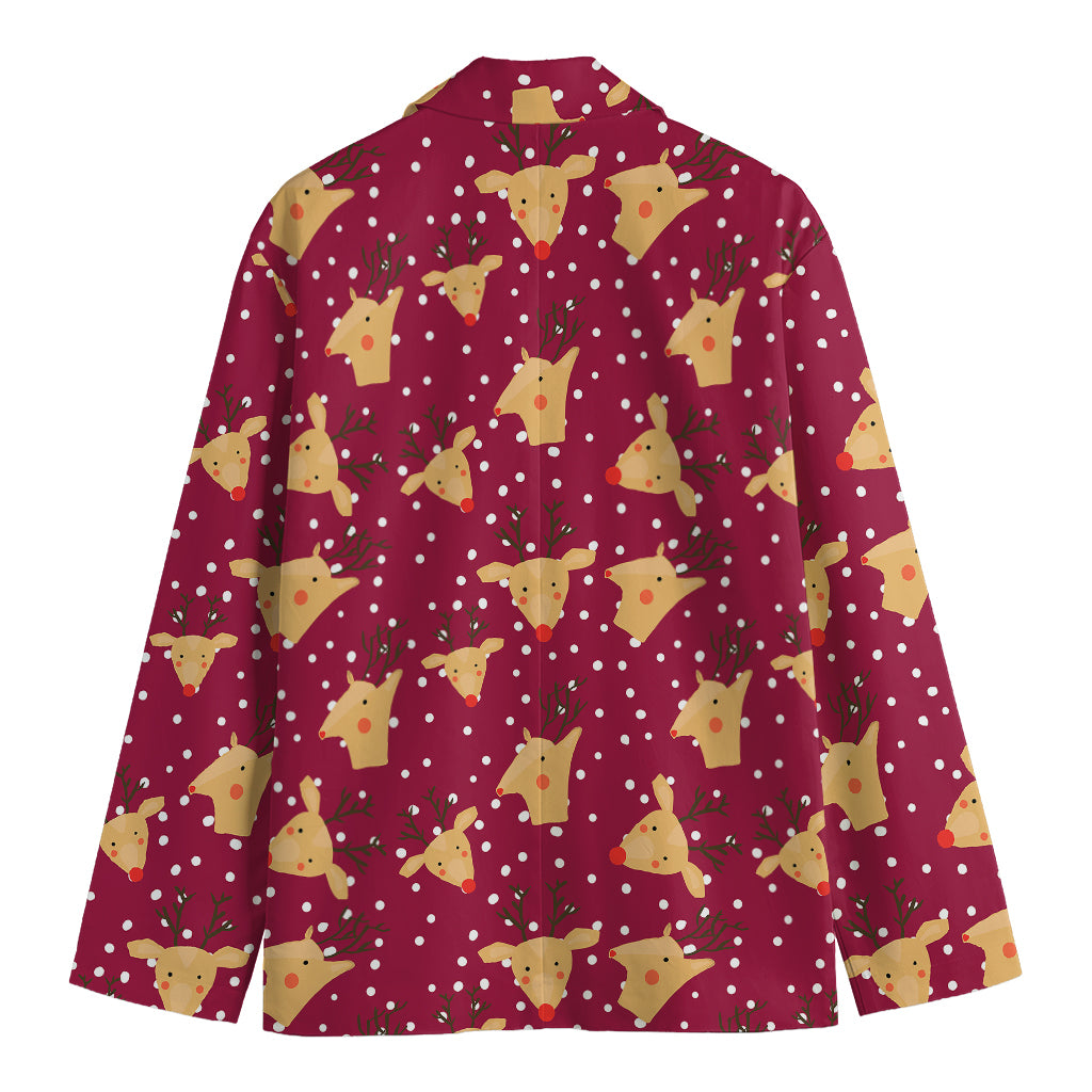 Christmas Deer Pattern Print Men's Blazer