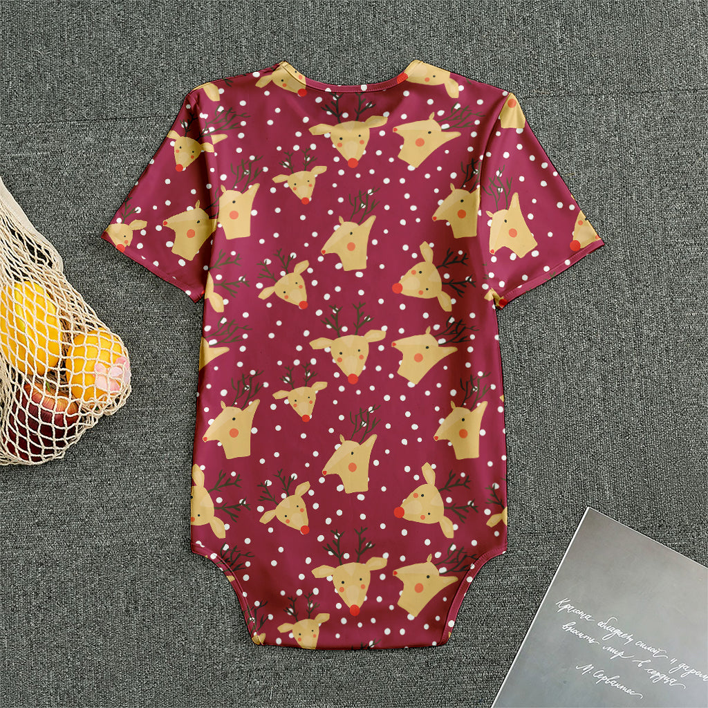 Christmas Deer Pattern Print Men's Bodysuit