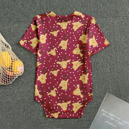 Christmas Deer Pattern Print Men's Bodysuit