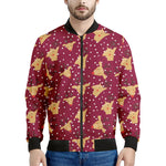 Christmas Deer Pattern Print Men's Bomber Jacket