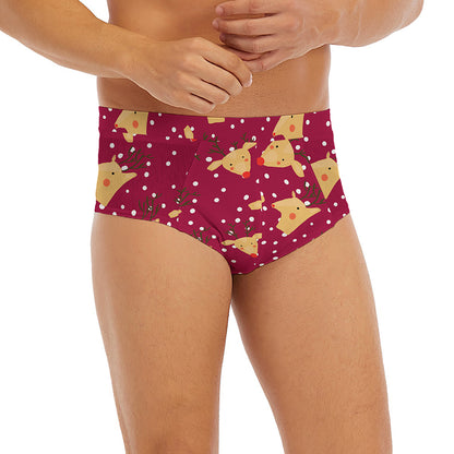 Christmas Deer Pattern Print Men's Briefs