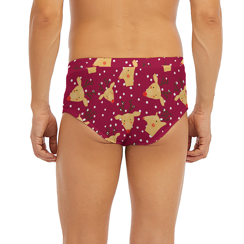 Christmas Deer Pattern Print Men's Briefs