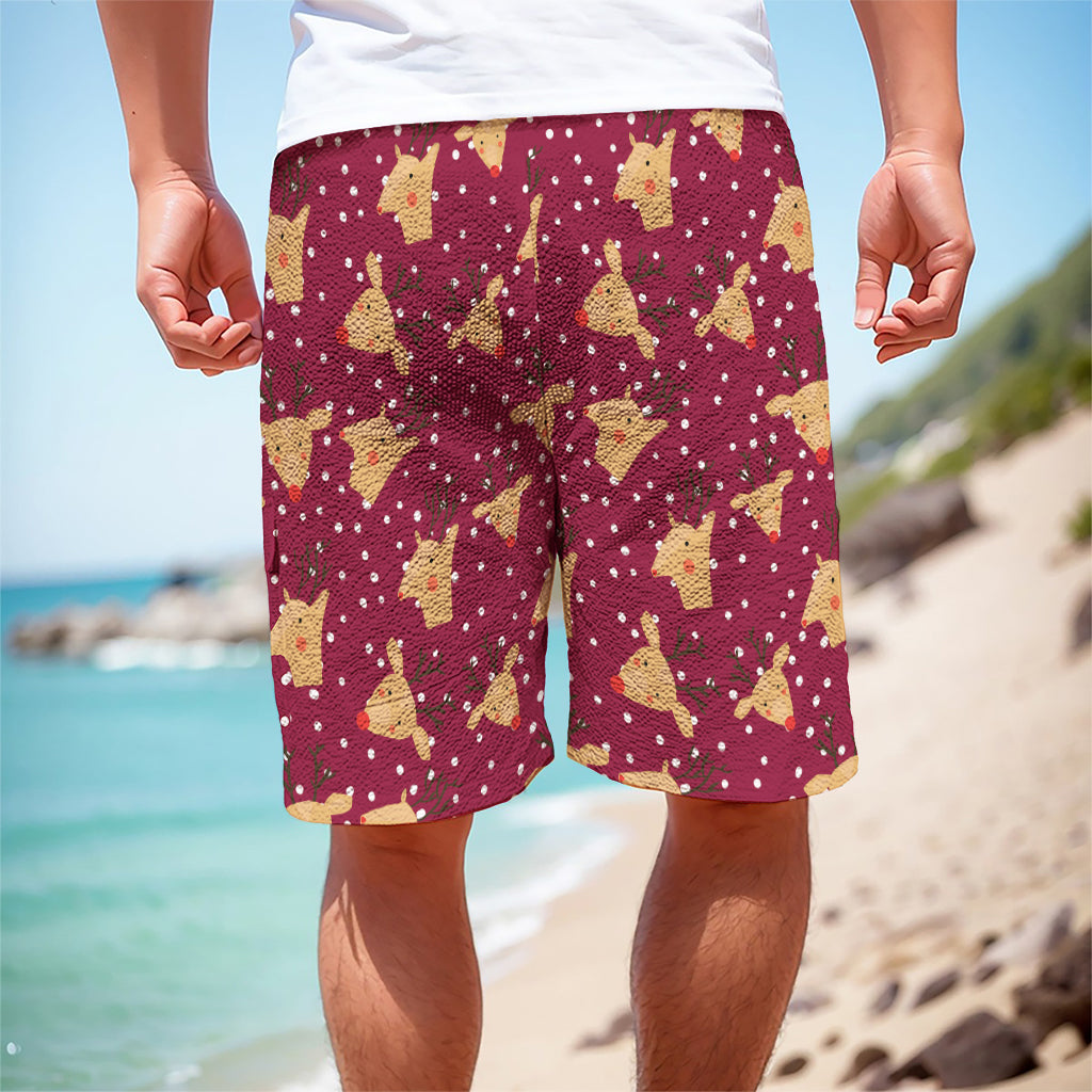 Christmas Deer Pattern Print Men's Cargo Shorts