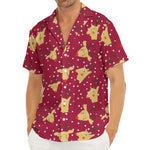 Christmas Deer Pattern Print Men's Deep V-Neck Shirt