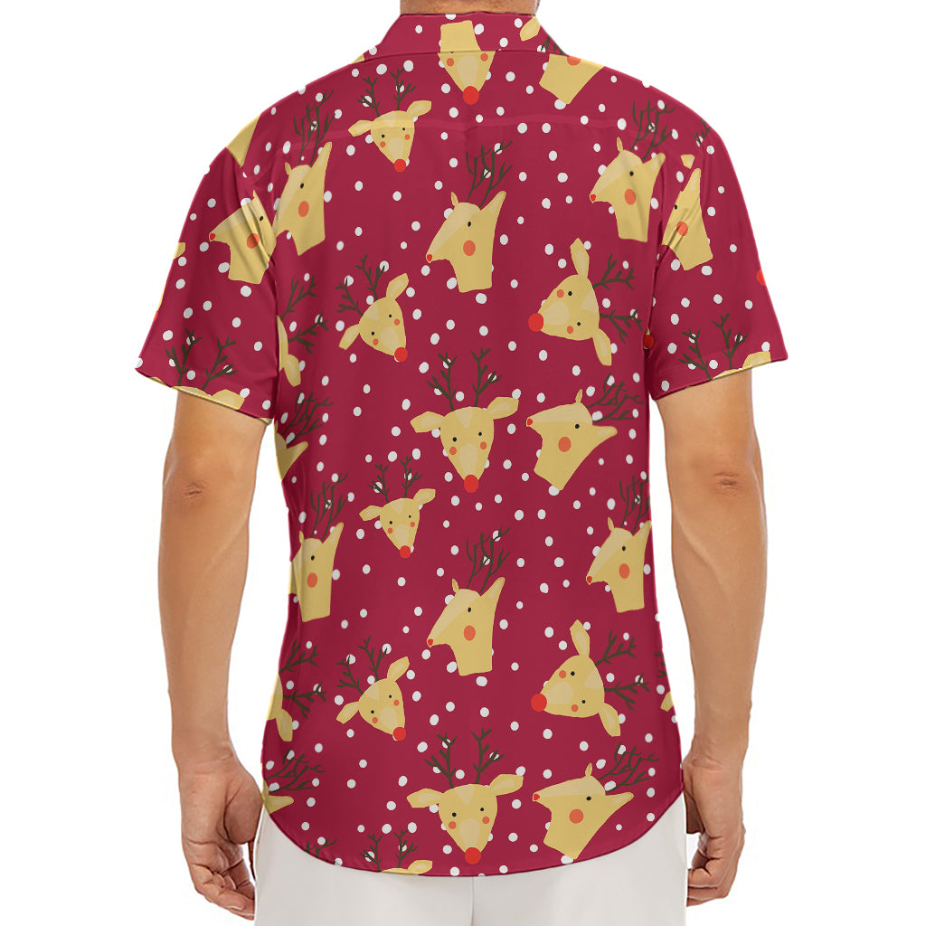 Christmas Deer Pattern Print Men's Deep V-Neck Shirt