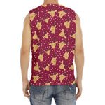 Christmas Deer Pattern Print Men's Fitness Tank Top