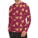 Christmas Deer Pattern Print Men's Long Sleeve Rash Guard