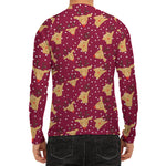 Christmas Deer Pattern Print Men's Long Sleeve Rash Guard